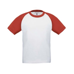 T-shirt B&C Base-Ball Kids 185g - 100% Algodão